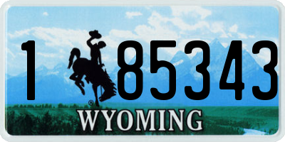 WY license plate 185343