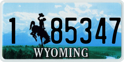 WY license plate 185347
