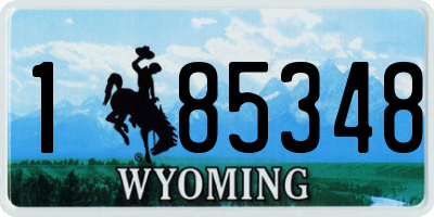 WY license plate 185348