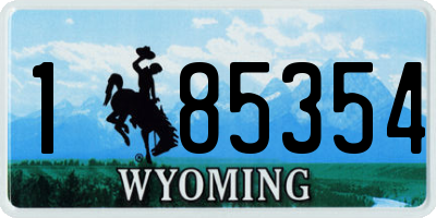 WY license plate 185354