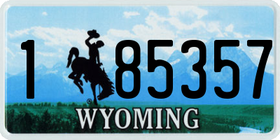 WY license plate 185357