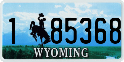 WY license plate 185368