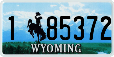WY license plate 185372