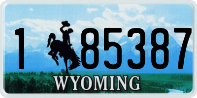 WY license plate 185387