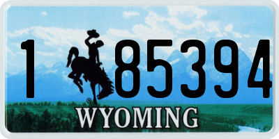 WY license plate 185394