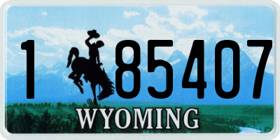 WY license plate 185407