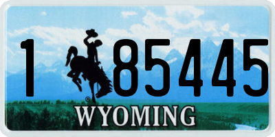 WY license plate 185445