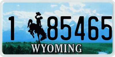 WY license plate 185465