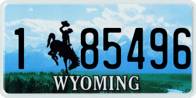 WY license plate 185496