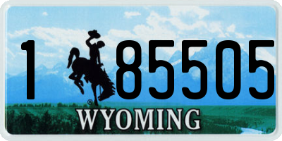 WY license plate 185505