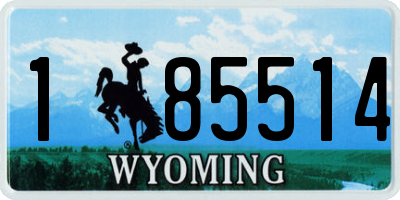 WY license plate 185514