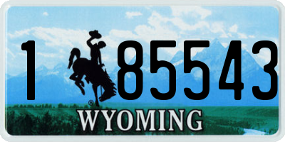 WY license plate 185543