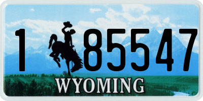 WY license plate 185547