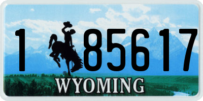 WY license plate 185617