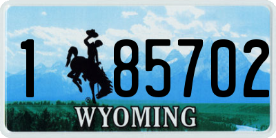 WY license plate 185702