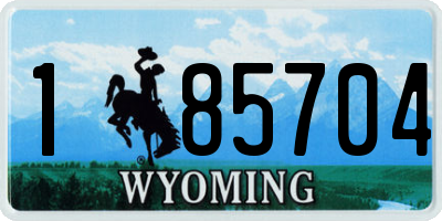 WY license plate 185704
