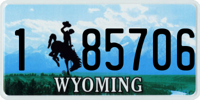 WY license plate 185706