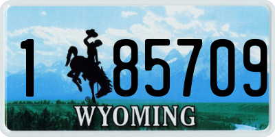 WY license plate 185709