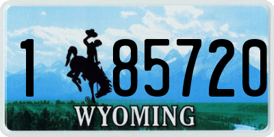 WY license plate 185720