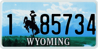 WY license plate 185734
