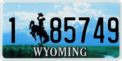 WY license plate 185749