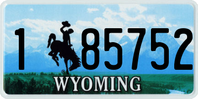 WY license plate 185752