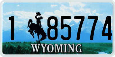 WY license plate 185774