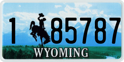 WY license plate 185787