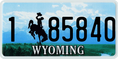 WY license plate 185840