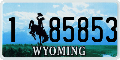 WY license plate 185853