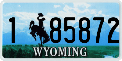 WY license plate 185872
