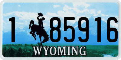WY license plate 185916