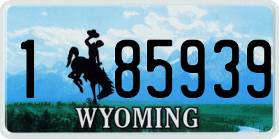 WY license plate 185939