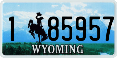 WY license plate 185957