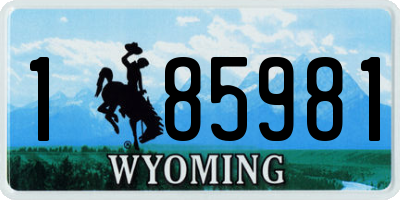 WY license plate 185981