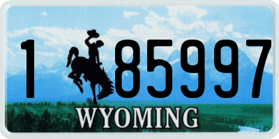 WY license plate 185997