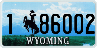 WY license plate 186002
