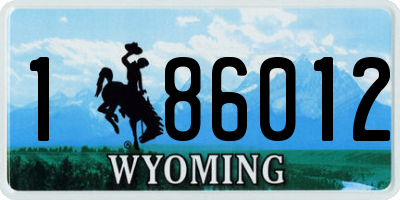 WY license plate 186012