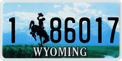 WY license plate 186017