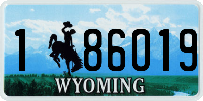 WY license plate 186019