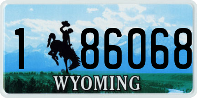 WY license plate 186068