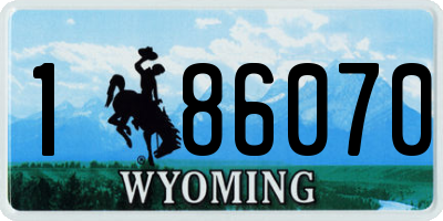 WY license plate 186070