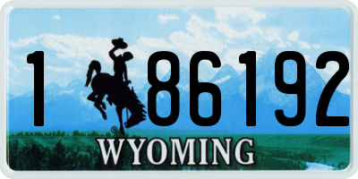 WY license plate 186192