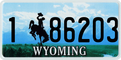 WY license plate 186203
