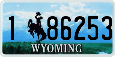 WY license plate 186253