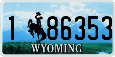 WY license plate 186353