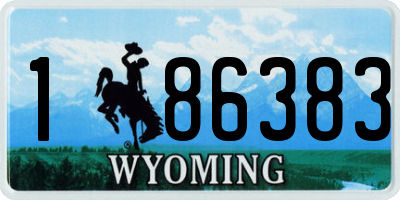 WY license plate 186383