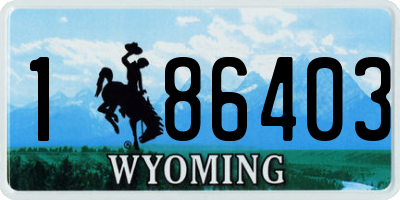 WY license plate 186403