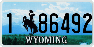 WY license plate 186492