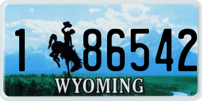 WY license plate 186542